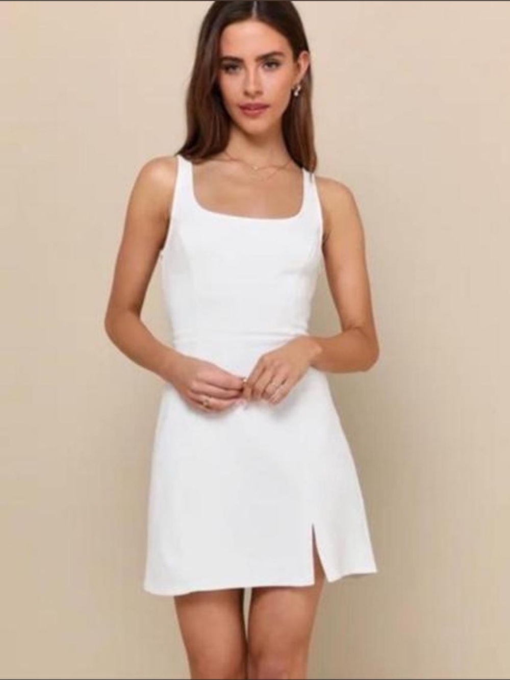 Lulus Always Admired White Sleeveless Mini Dress